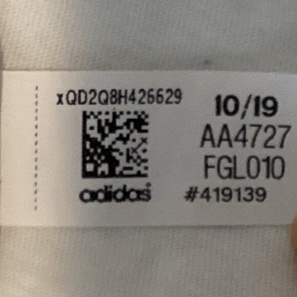 Adidas Graphic Logo T-Shirt Short Sleeve Crew Neck White Girls Sz XL/16 #202A - Picture 7 of 8